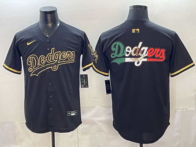 2026 Men Nike Los Angeles Dodgers Blank black gold Game MLB Jersey 008